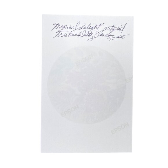 Art Print of Tropical Delight Flowers Watercolor Painting 8x8in White Mat - Picture 3 of 3